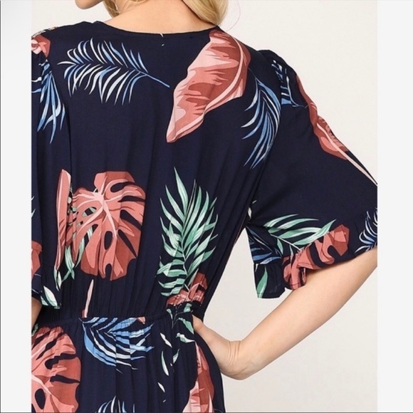 Flowy Boho Mixed Print Tiered Ruffled Dress - Picture 4 of 6